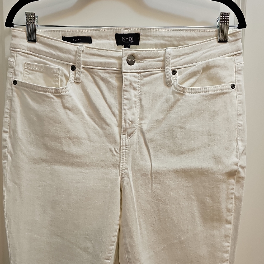 NYDJ Women's White Flare Jeans